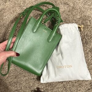 Oroton Vibrant Green Crossbody Bag